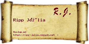 Ripp Júlia névjegykártya